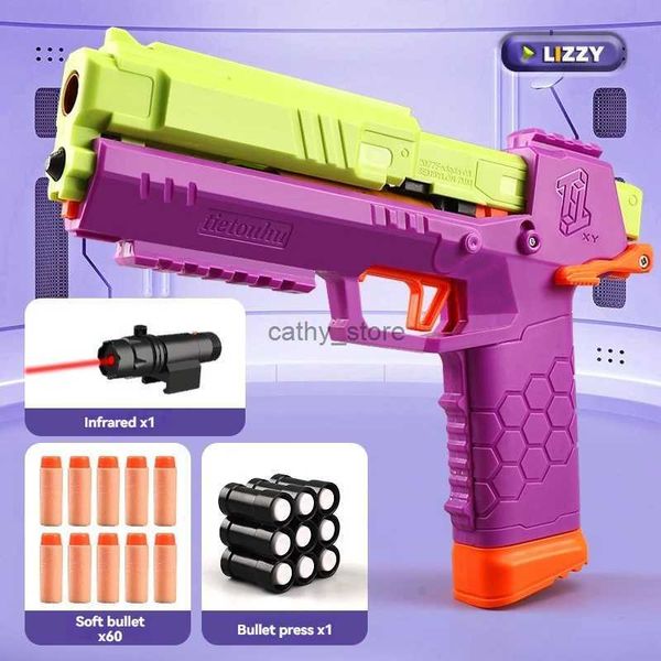 Gecko pistolet jouet pistolets manuel balle molle pistolet jouet carotte Airsoft antistress pistolet lanceur vers le bas alimentation Mag pour adulte garçon extérieur GameL2403