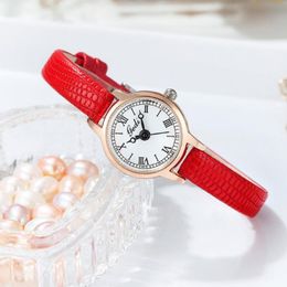 Gedi 2023 Nieuw herfsthorloge modeontwerp retro -stijl Quartz dames eenvoudige temperament Watch Birthday cadeau 14011