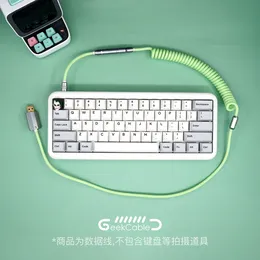 GeekCable – câble de données pour clavier mécanique personnalisé, fait à la main, pour thème GMK SP, capuchons de touches Mojo Matcha vert