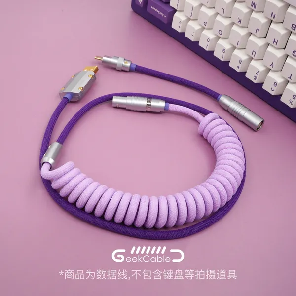 GeekCable câble de données de clavier mécanique personnalisé fait à la main pour thème GMK SP Keycap ligne lavande violet Colorway
