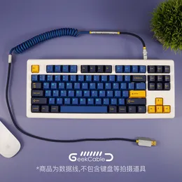 Geekkbare handgemaakte mechanische toetsenbordgegevenskabel voor GMK-thema Nautilus Colorway voor SP Keycap Theme Line Meerdere plugtype