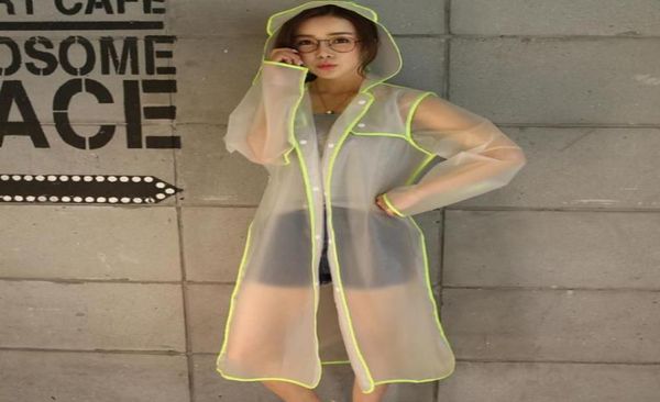 Geekinstyle New Fashion Women039s Transparent Eva Plastic Girls Raincoat Voyage imperméable Vérinons de pluie adulte Poncho extérieur Pluie C3708005229