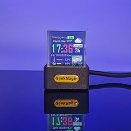 GeekMagic Mini Crystal Display Météo Gadget Prévision météorologique avec horloge de bureau WiFi Stationtransparent Small TV pour décoration de jeu 240410