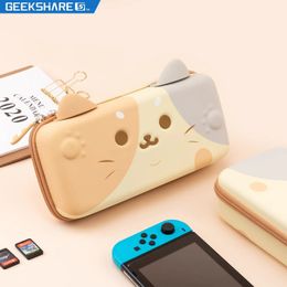 GeekShare Case Harde Opbergtas Voor Nintendo Switch OLED Leuke Kat Oor Beschermhoes Voor Schakelaar Lite NS Accessoires tassen 240322