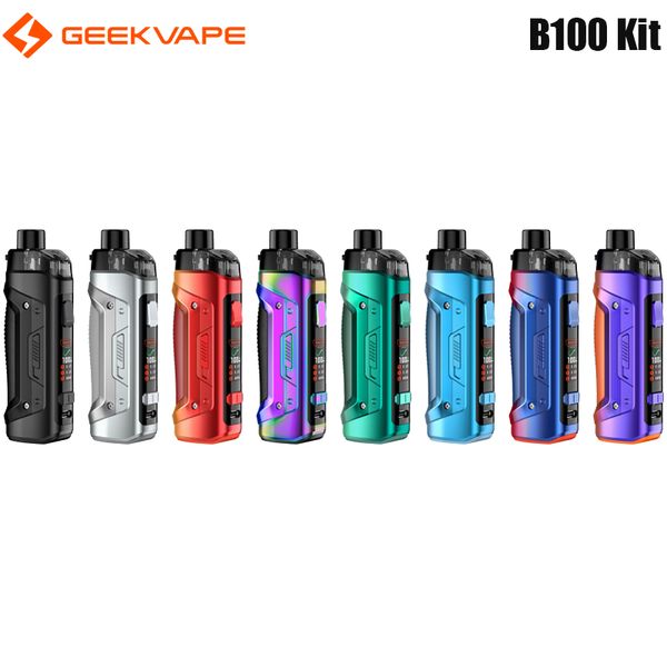 GeekVape B100 Kit 100W Boîte 4,5 ml Pod Cartouche Fit P Coil AS-Chip 3.0 Vaporisateur de cigarette électronique Aegis Boost Pro 2 Authentique