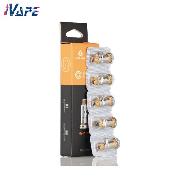 GeekVape G Mesh Coils - Résistances variées 0,6ohm/0,8ohm/1,0ohm/1,2ohm pour une expérience de vapotage améliorée - Pack de 5 pièces pour GeekVape AP2 Wenax SC Stylus Wenax C1 Aegis