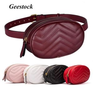 Geestock mode femmes taille Packs sac pour PU cuir ceinture ronde femme luxe Fanny Pack bandoulière poitrine sacs femme sac à main 240103