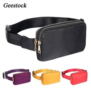 Geestock – sacs de ceinture pour femmes, sac de taille à double fermeture éclair, sac banane tendance, sac à bandoulière étanche pour téléphone, étui pour Shopping 1265B