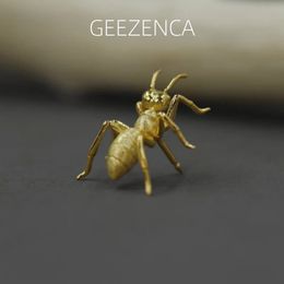 Geezenca 925 argent sterling 3d Broche de fourmi mignonne conception originale Gold plaqué exquis insectes broches femelles 2023 240401