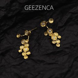 Geezenca 925 Serling Silver 5A Zircons Stars Boucles d'oreilles pour femmes Original Chic Bringon Fine Bijoux Gift 240419