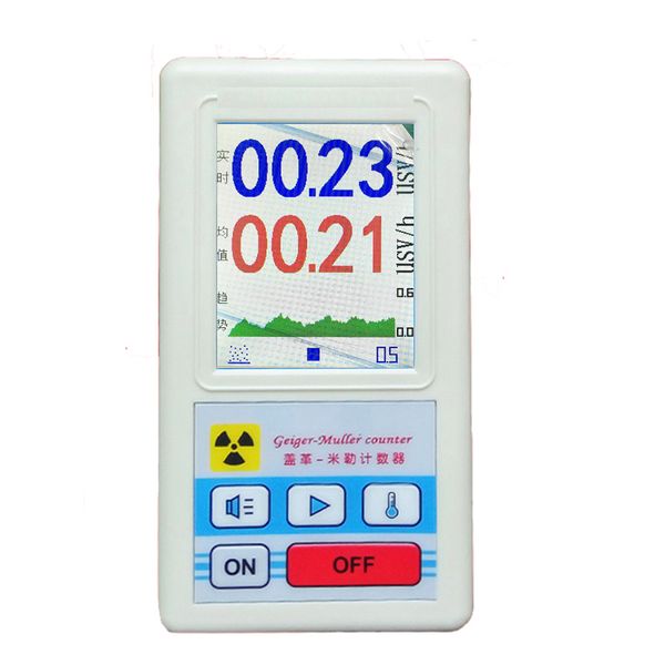 Envío gratuito Contador Geiger Detector de radiación nuclear, dosímetros personales Detector de mármol Probador de radiación nuclear con pantalla de visualización