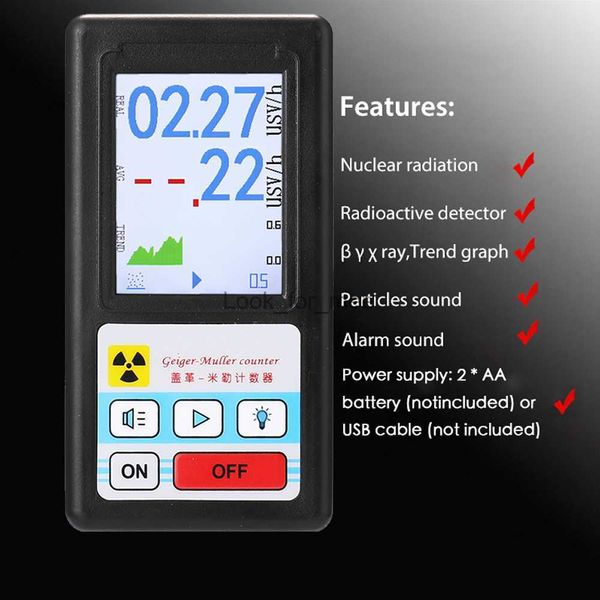 Compteur Geiger Détecteur de rayonnement nucléaire Dosimètre personnel Détecteur de rayons X Beta Gamma LCD Testeur de marbre radioactif Radiation HKD230826