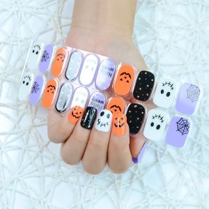 Gel 20 PCS Set Beauty Smiley Face Gel Autocollants à ongles de longue durée