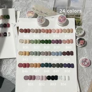 Gel 24pcs / set 5 ml en conserve vernis à ongles de couleur pure couleur de conception de nail uv durable vernis semi-permanent