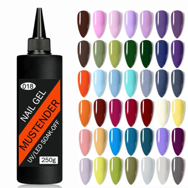 Gel 250g Color puro Nail Gel Macarons Candy Macarons UV UV Gel Varniz Policio de uñas Pequeño para herramientas de arte de salón de uñas Manicura 120 colores