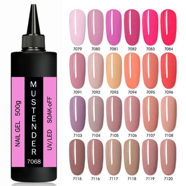 Gel 500g Color puro Nail Gel Polaco Candy Macarons de uñas Gel UV UV Pink Varniz Glue para uñas Morandi Salón de uñas 120 colores