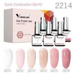 Gel 6pcs/set Venalalisa Quick Construction gel nagellakkit Keep Nail C Arc Soak Off UV LED Semi Permanente Jelly Color Varnish GEL