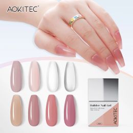 Gel Aokitecec 2/3/8pcs 15 ml Builder nagelgel Zelfnivellerende gel roze Build Nail Apex Ccurve Sterk voor nagelsreparatiezorg