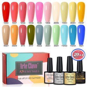 Gel arte clavo 24pcs kit boîte cadeau en gel de vernis à ongles en gel ensemble 8 ml couleur uv conception de nails ongles art manucure mate mateuse supérieure top table gel