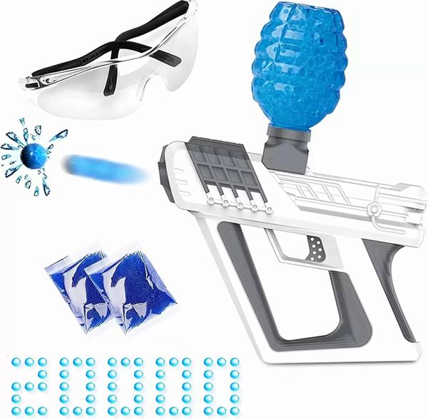 Gel Ball Blaster pistolet jouet Splash Blaster avec 20000 balles et lunettes de sécurité activités de plein air jeu de tir jouets