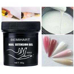 Gel Bemihart 80G Glitter Extension Nailgel Jelly Pink Witte Wit Duidelijke Builder UV -gel voor nagels Finger Franse Nail Art Diy Manicure