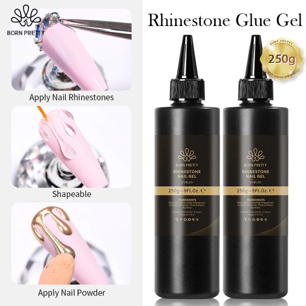 Gel né Pretty 1 PC 250g Nowipe Nail Glue Glue pour nail art collant Rignestone and Resin Gem Bijoux Gel Adhesive Appliquer la poudre d'ongle