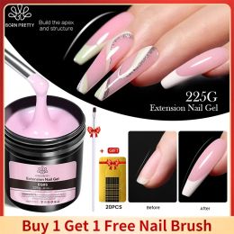 Gel né jolie 225g extension de ongle gel gel gel blanc rose clair vernis à ongles gel rapide prolongeant les gels durs à ongles uv tremps de vernis de gel