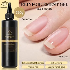 Gel né Pretty 250g Renforcement de gel en gel Rigol de ongles Conserver l'ongle C arc amélioré épaisseur d'art d'épaisseur de base en caoutchouc Gel super vif