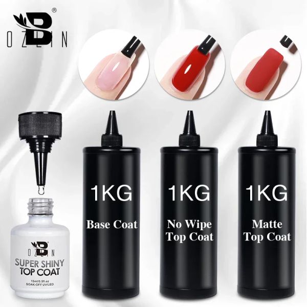 Gel Bozlin 250 ml / 500 ml / 1 kg Super Shinny Top Coat Couleur Couleur UV Gel Matte Top Top Coat Renforce Fonction de gel GEL RISON CAPILITÉ HAUT