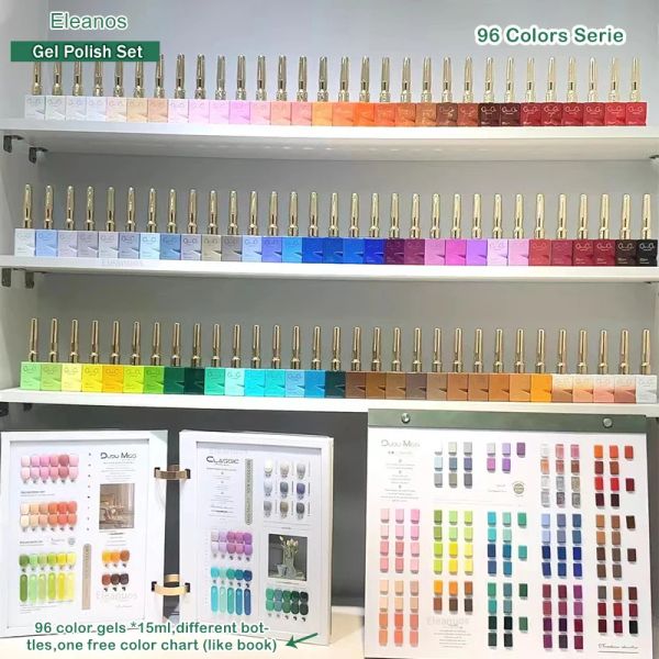 Gel Eleanos Spring Summer 96 Colors Gel para uñas para manicura Salón de uñas Gel Gel Polishón de uñas Sumergente Kit de barniz LED UV 15 ml