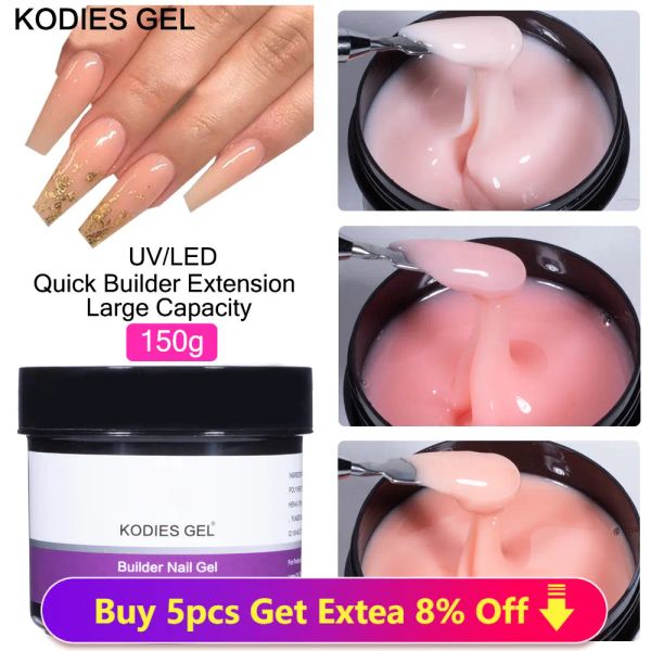 Gel Kodies Gel 150g Builder Naill Art Gel for Extensions Jelly Gel Gel Hard Nail Rolit UV Semi-permanent Vernis French Manucure