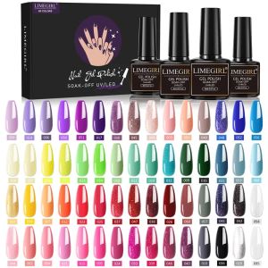 Gel Limegirl gel nagellak set set kit roze glitter populaire veer 60/40/24 kleuren semi permanente uv led gel vernis afwezen