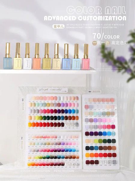 Gel Mijiaer 70 colores Juego de esmalte de uñas Gel Juego de esmalte de gel fácil Suministro de 15 ml Kit de uñas Gel Kit Profesional