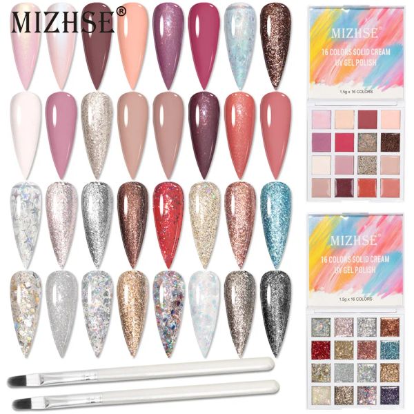 Gel mizhse 16 couleurs crème massif gel vernis à ongles 1pc vernis semi-permanent hybride pour ongles art bricolage dessin trempage de gel LED UV