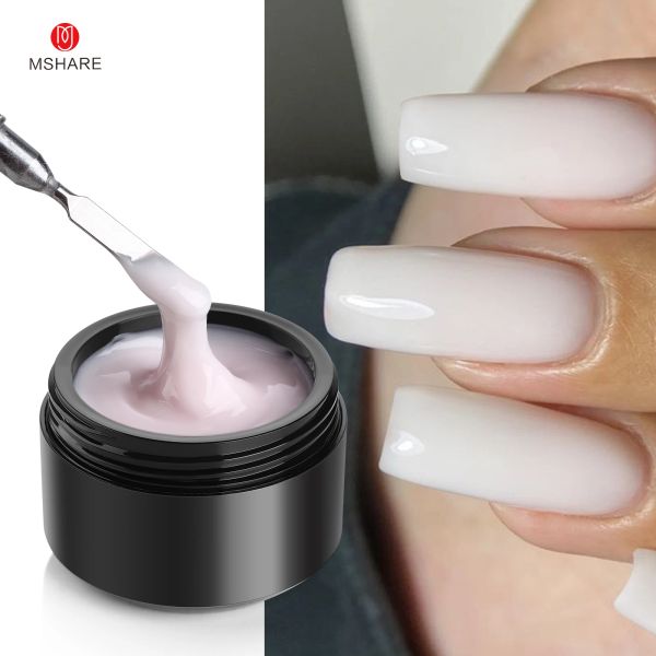 Gel mshare 50ml extensión dura uña de gel esmalte francés nude rosa rosa blanco grueso transparente para manicura extender el arte de las uñas