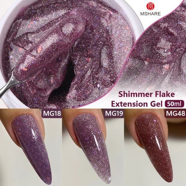 Gel mshare dard violet étincelant des paillettes de gel extension de ongles gelé