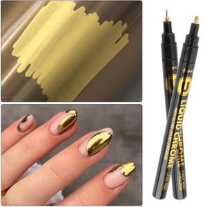 Gel Nail Gel Vernis À Ongles Or Métallique Stylo Marqueur À Ongles Étanche Pour La Conception Graffiti Dessin Crayon Lignes Peinture Gel Manucure 23070