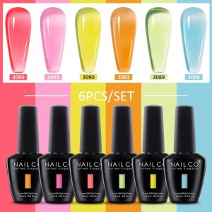 Gel Nailco 15 ml 6pcs Set Glitter Gel Nagel Polish UV Gel Nail Art For Manicure Gel Paint Diy Professionals Nail Lijm Kit Vernis