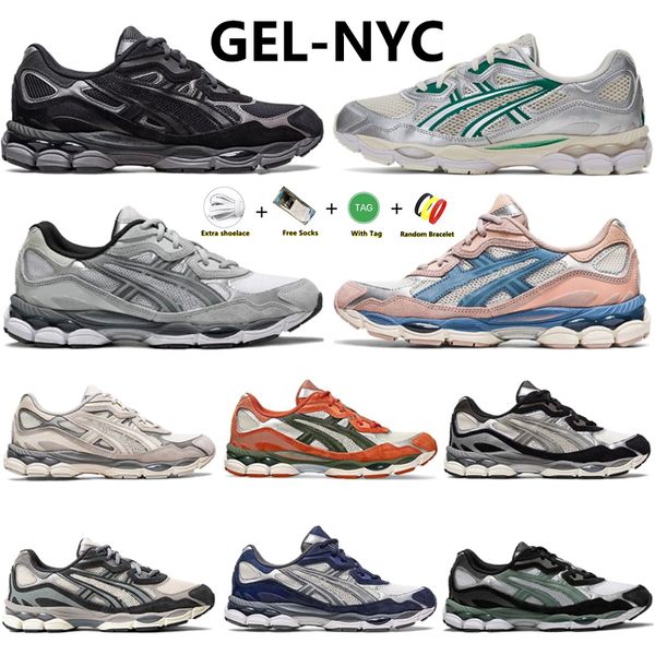 Gel NYC Diseñador Zapatillas Running Oatmeal Concreto Marzo Maravio Obsidiana Crema gris Blanca Ivy Ivy Gel-Nyc Entrenadores de senderos para al aire