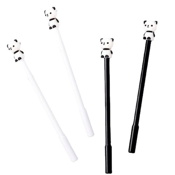 Stylo Gel Kawaii créatif Panda neutre, 0.5mm, noir, papeterie scolaire, fournitures de bureau, cadeau pour étudiant