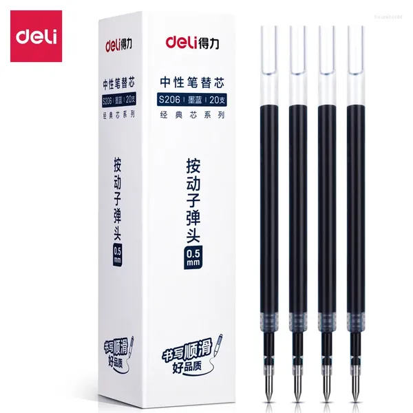 Recharges de stylo Gel 0.5 Mm, encres de remplacement de couleur noir bleu rouge pour papeterie à encre droite rétractable