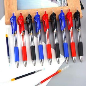 GEL PEN RETRAPBAAR SET 0,5 mm grote capaciteit Zwart/rood/blauw inkt Gekleurde vervangbare vulling Rod School Office Supplies