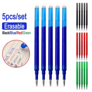 Stylos gel 07mm 05mm recharge de stylo effaçable presse à coulisse poignée lavable bleu noir 8 couleurs encre papeterie tiges stylos gel effaçables rétractables J230306