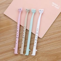 Bolígrafos de gel 100 PCS Papelería creativa Lindo High Cat Neutral Pen Aprenda la calidad de dibujos animados Firma Kawaii Suministros escolares 231213