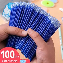 Gelpennen 100 stks/partij uitwisbare gelpen vullingen blauw 0,5 mm gel-inktstaaf wasbaar handvat schrijfbenodigdheden briefpapier school voor gelpennen 231208