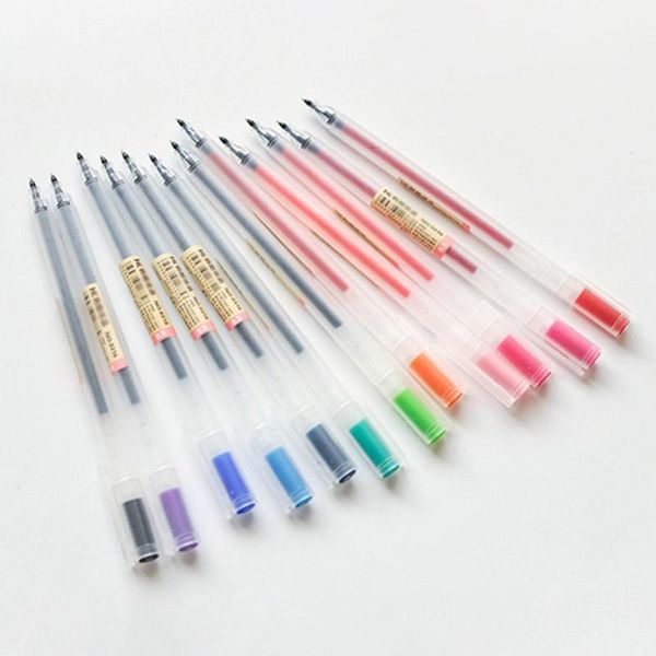 Stylos à gel 12 couleurs Ensemble de stylos 0,5 mm pour journaux d'étudiants de bureau scolaire dessin marqueurs d'art griffonnage