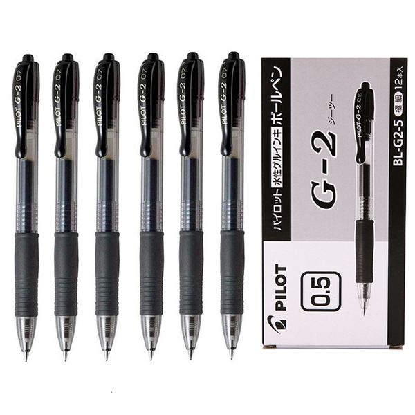 Bolígrafos de gel 12 unids/caja PILOT BL-G2 Juego de bolígrafos de tinta de gel retráctiles 0,38 mm 05 mm 07 mm Bolígrafos de bola de punta Cómodo agarre Útiles escolares Pilot Pen 230721