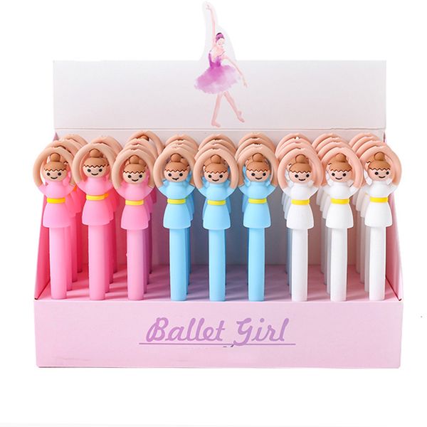 Bolígrafos de gel 12 piezas a granel elegante bailarina niña bolígrafos Ballet Kawaii lindo hermoso bolígrafo fresco divertido papelería bolígrafo escuela regalo Kawai cosa 230807