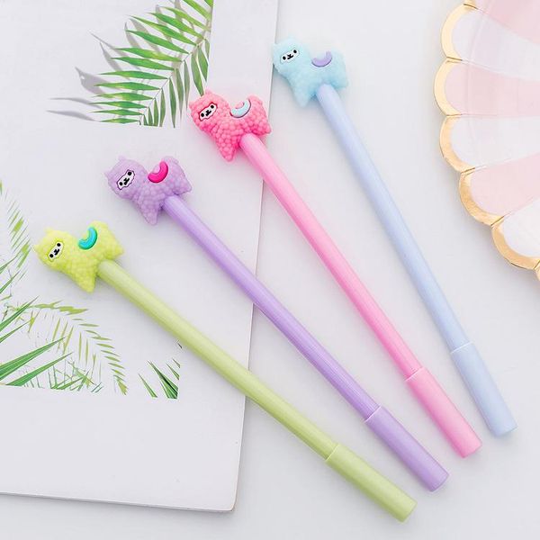 Stylos gel 20 pièces coréen mignon dessin animé créatif alpaga stylo neutre étudiants outils d'écriture bureau papeterie Signature en gros