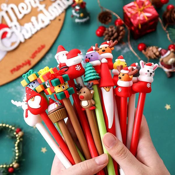 Bolígrafos de gel 20 unids Kawaii Pluma de Navidad Lindo Árbol Reno Santa Muñeco de nieve Regalo 0 5 mm Negro Neutral Escuela Oficina Estacionaria 231124